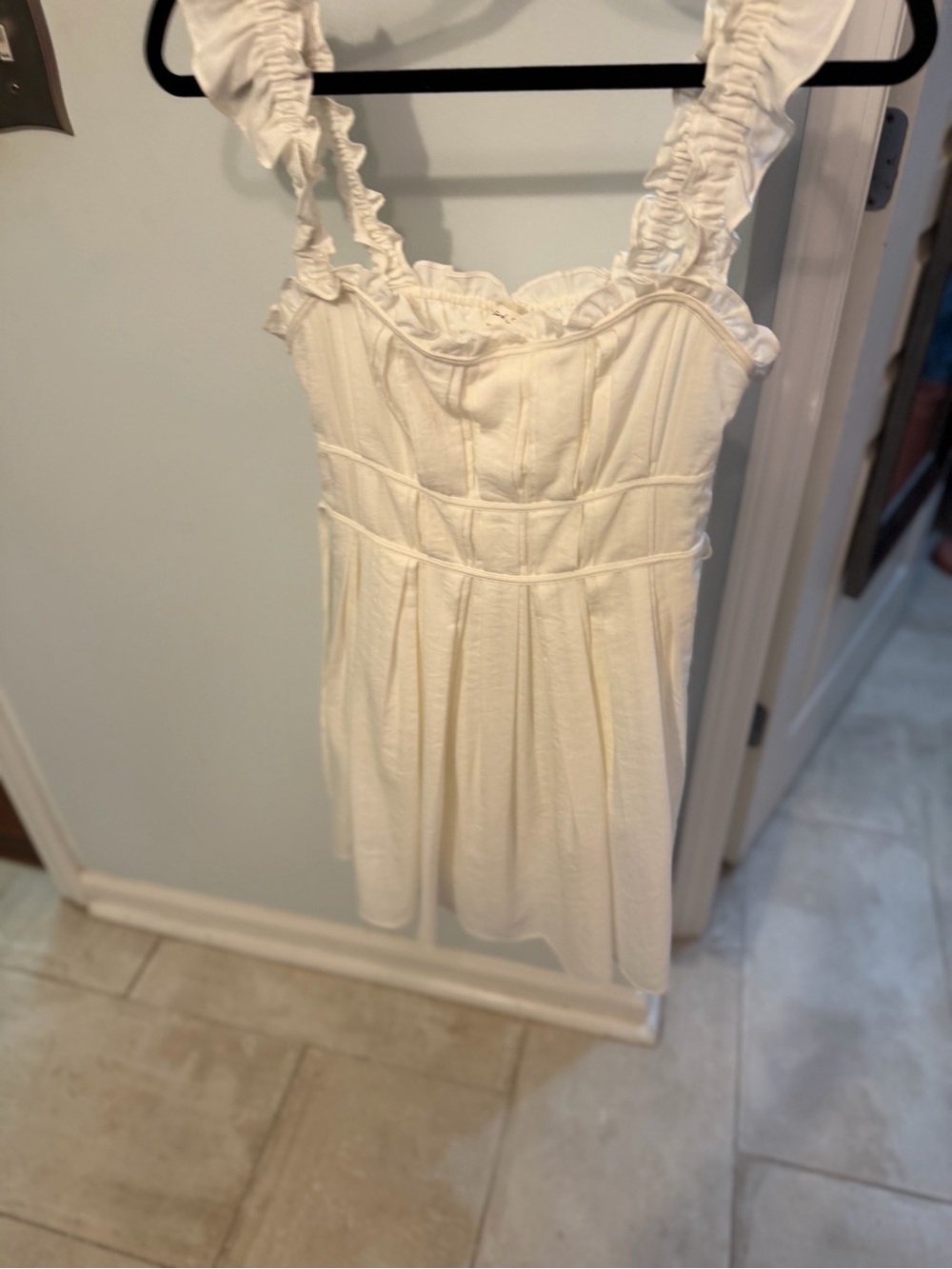 White Ruffled Strap Sundress
